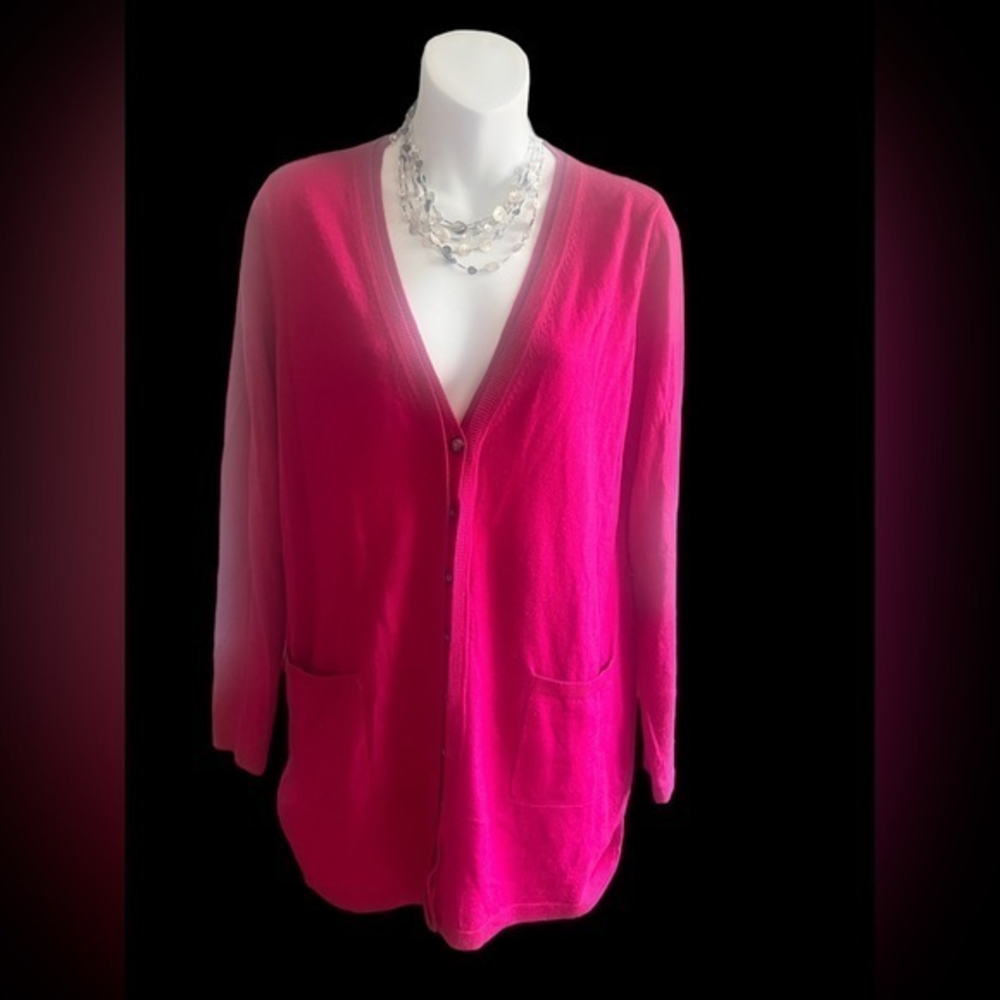 Talbots Magenta Wool Cardigan size medium‎